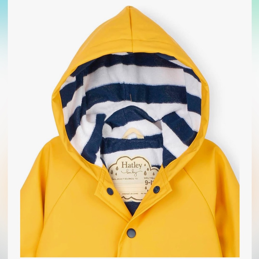 Hatley Yellow Hooded Raincoat Size 12-18 Months - Picture 3 of 16